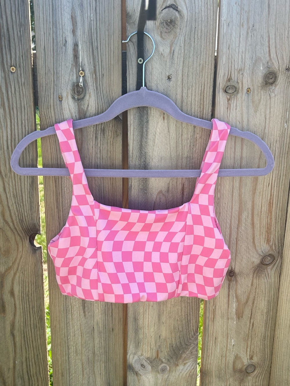 WILO the Label Pink Checkered Sports Bra Size Small